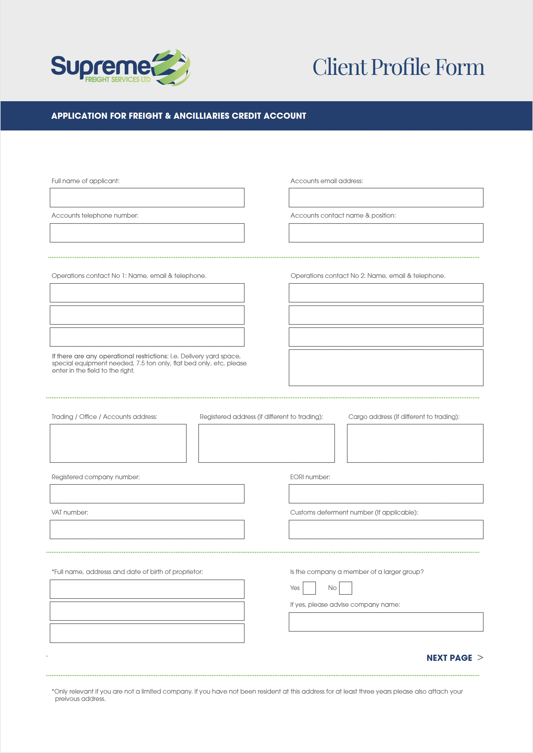 Client Form